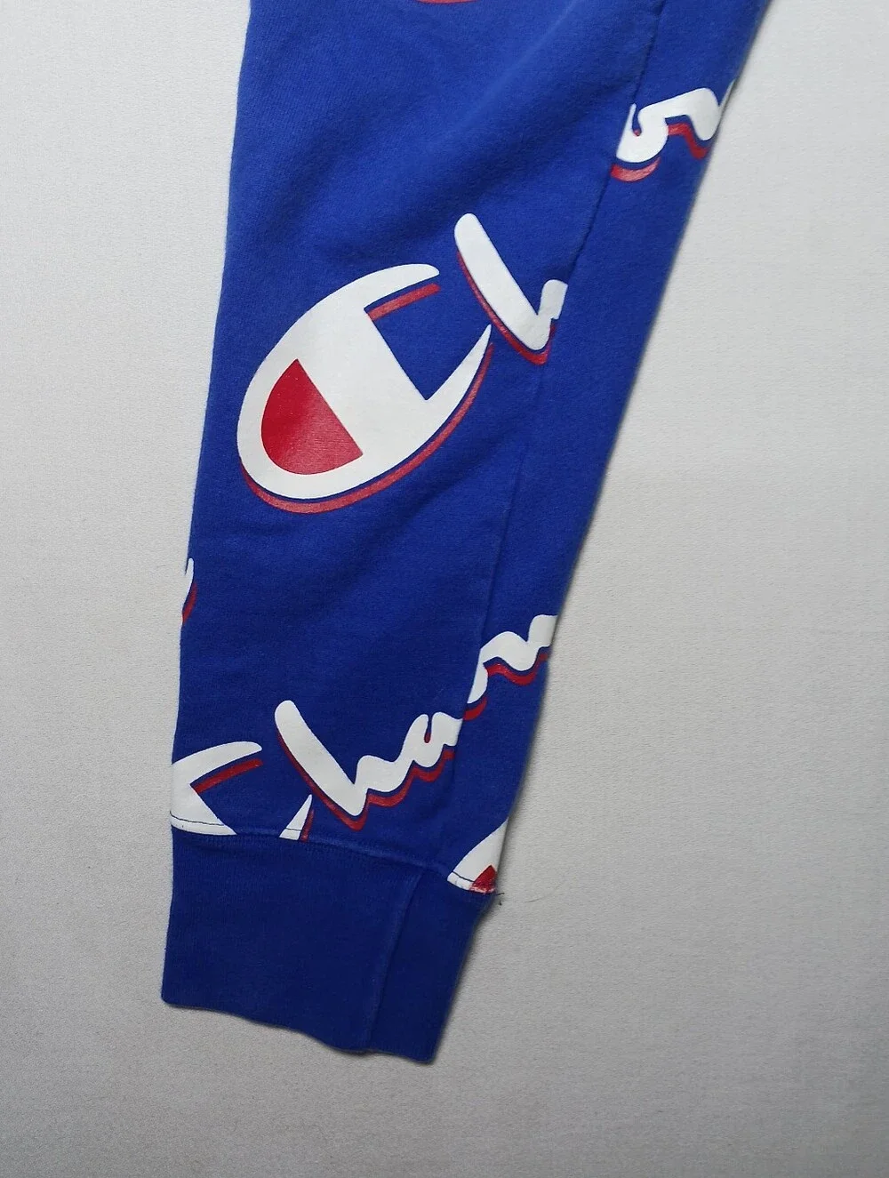 Vintage Champion Mens Reverse Weave Joggers Medium Blue Dropshadow Print P3700 - Picture 4 of 13